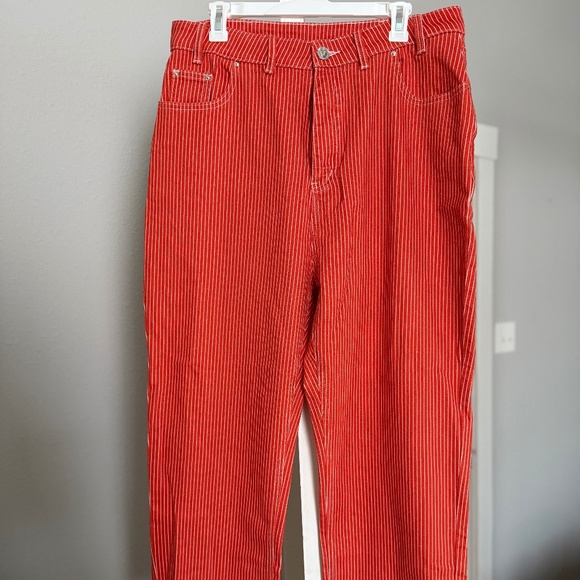 NWT Fashion Brand Company Red Striped Railroad Pant, size 1x - Picture 5 of 9